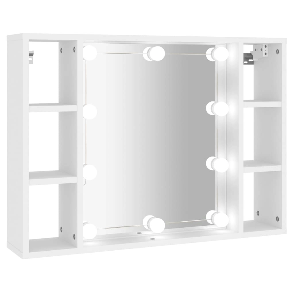 Mirror Cabinet with LED White 76x15x55 cm 808855