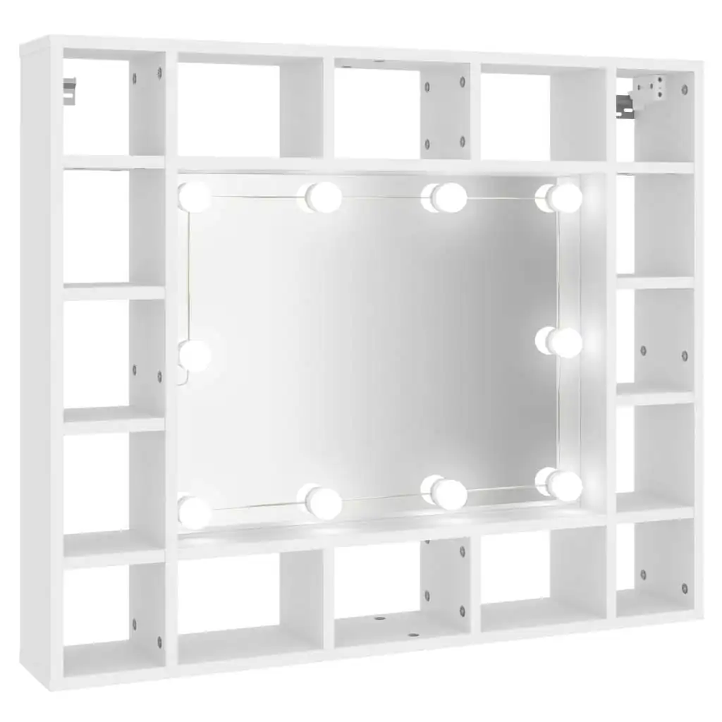 Mirror Cabinet with LED White 91x15x76.5 cm 808864