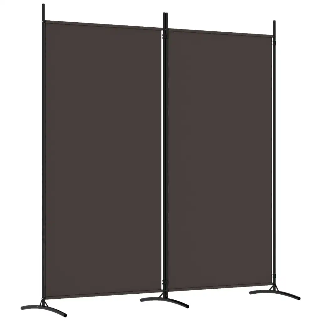 2-Panel Room Divider Brown 175x180 cm Fabric 350259