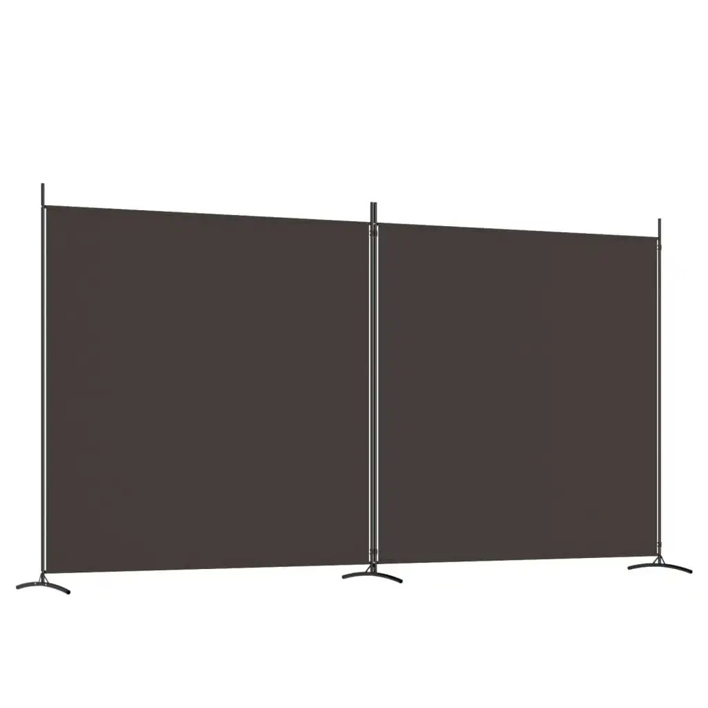 2-Panel Room Divider Brown 348x180 cm Fabric 350275