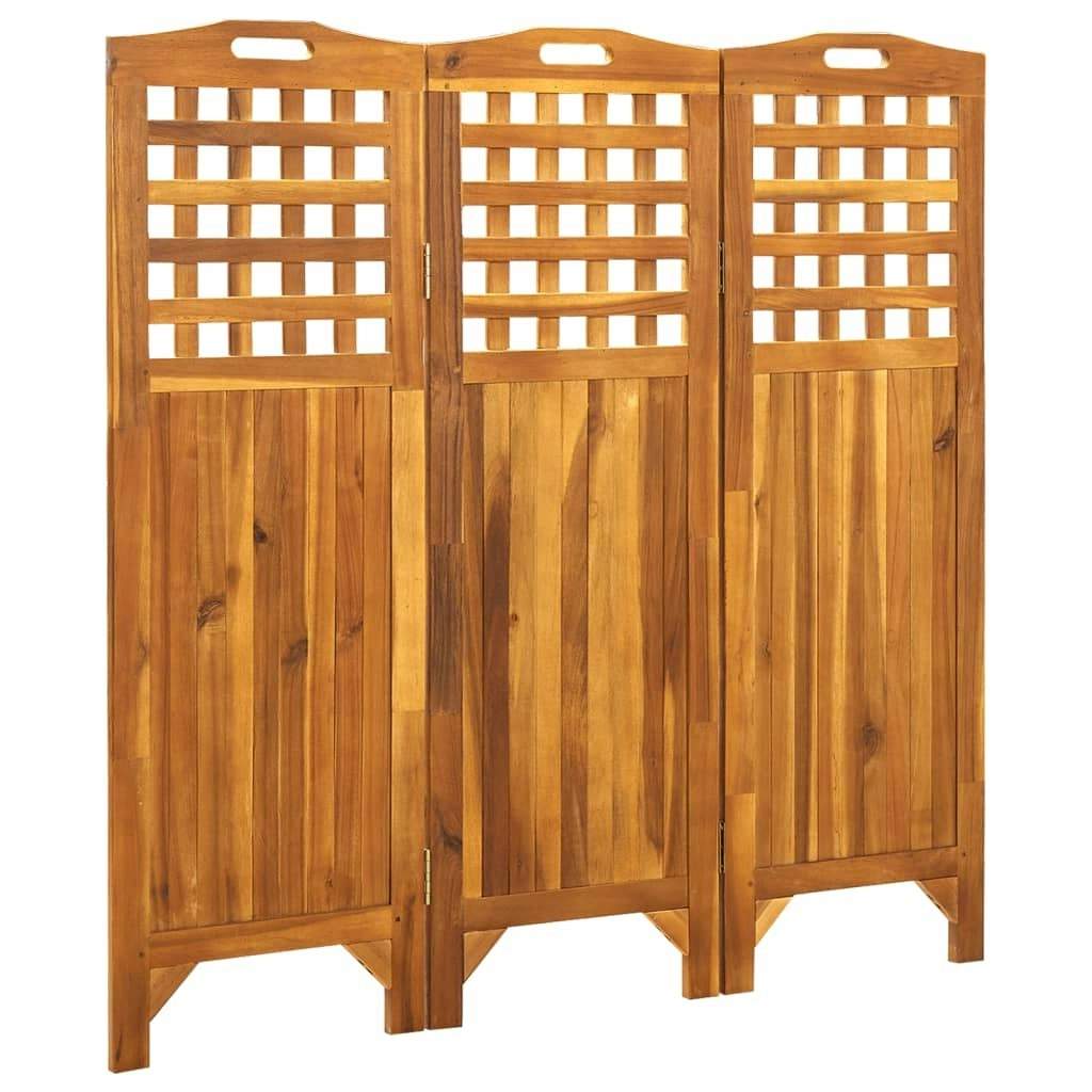 3-Panel Room Divider 121x2x120 cm Solid Acacia Wood 311877