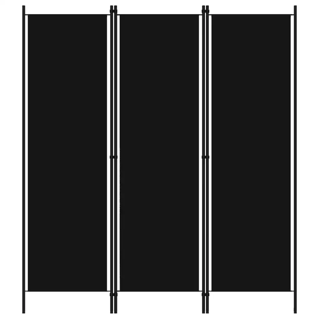 3-Panel Room Divider Black 150x180 cm 320718