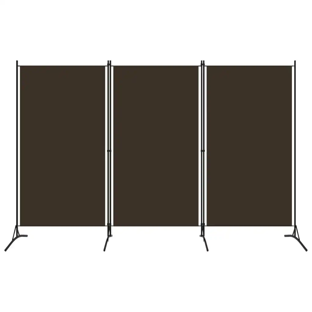 3-Panel Room Divider Brown 260x180 cm Fabric 320732