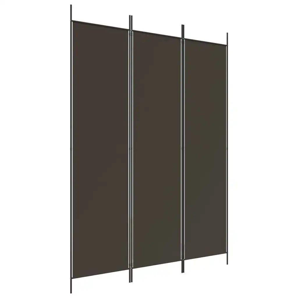 3-Panel Room Divider Brown 150x200 cm Fabric 350179