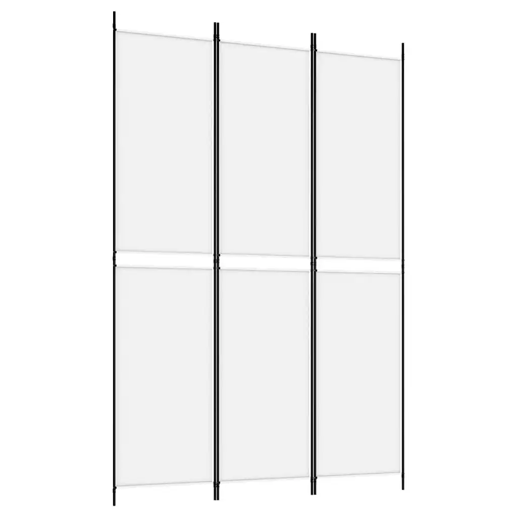 3-Panel Room Divider White 150x220 cm Fabric 350242