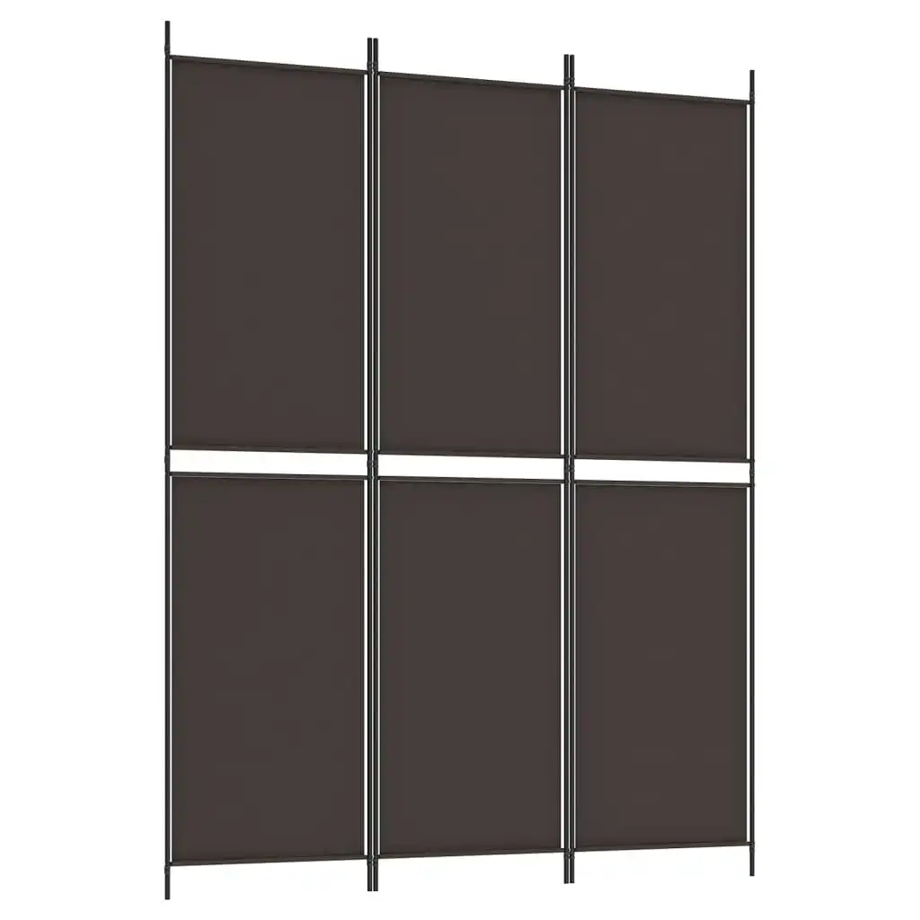 3-Panel Room Divider Brown 150x200 cm Fabric 350227