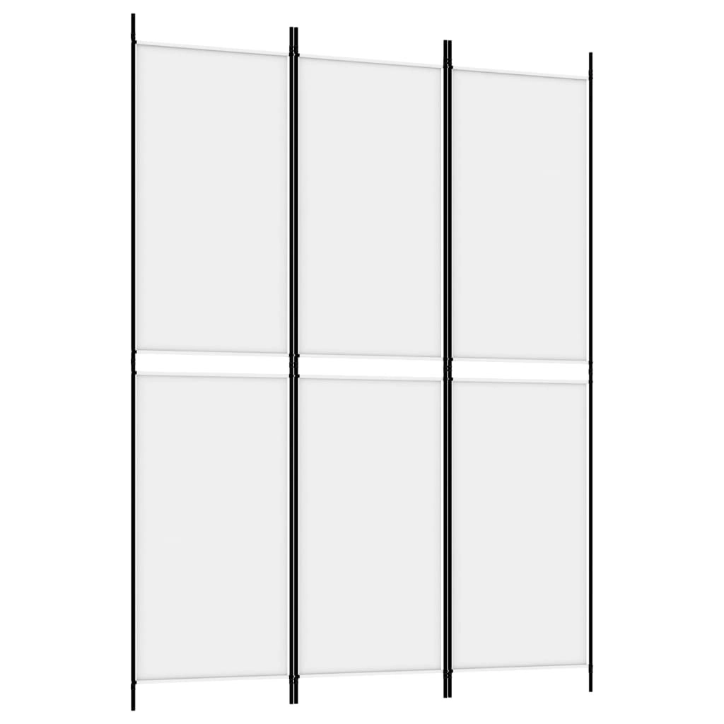 3-Panel Room Divider White 150x200 cm Fabric 350226