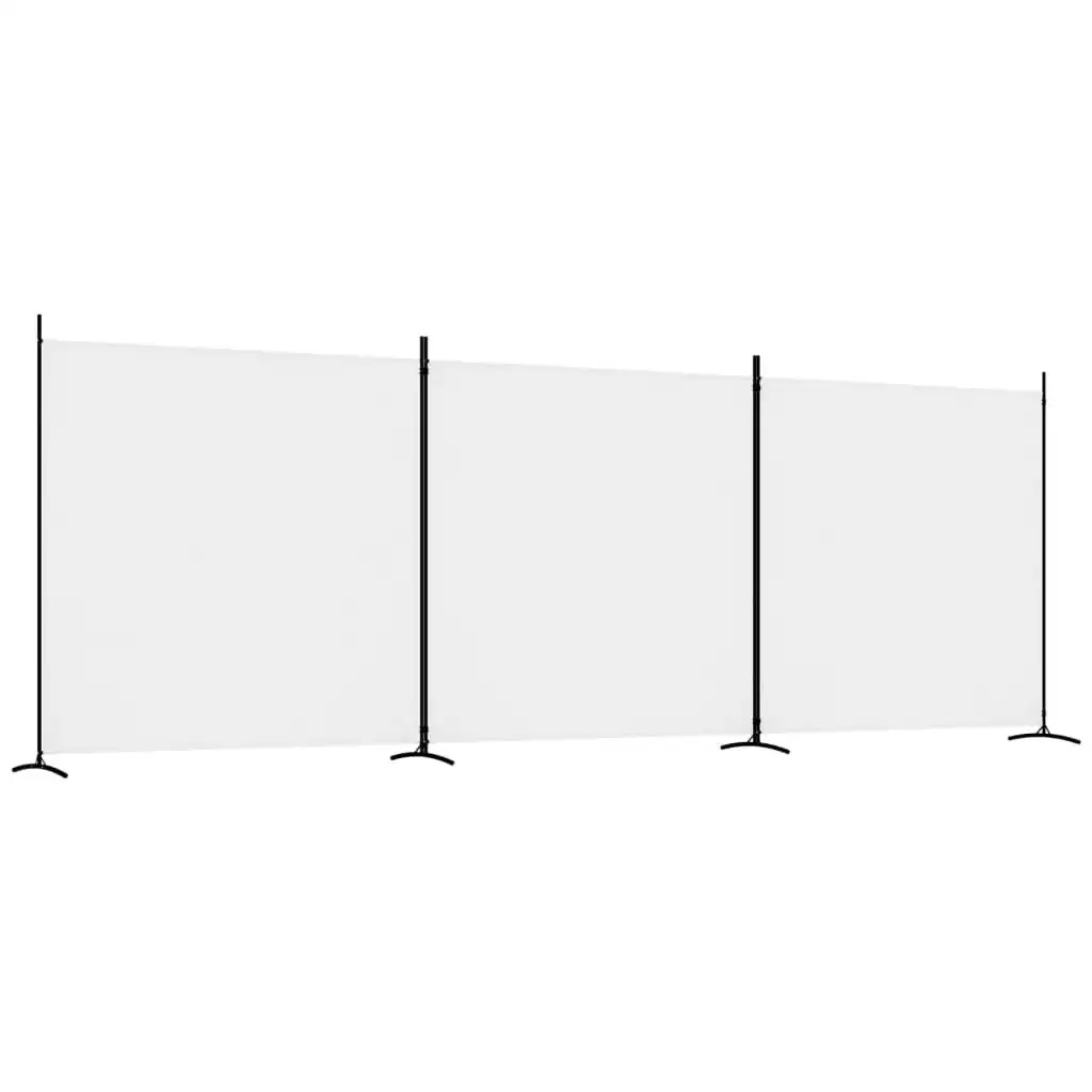 3-Panel Room Divider White 525x180 cm Fabric 350278