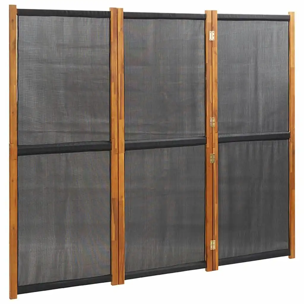 3-Panel Room Divider Black 210x180 cm 319179