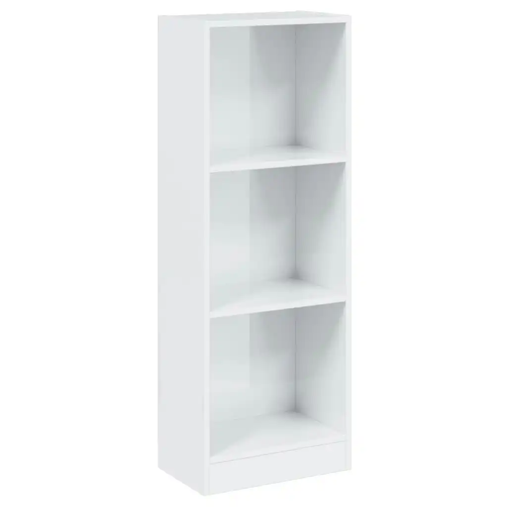 3-Tier Book Cabinet High Gloss White 40x24x109 cm Engineered Wood 800834