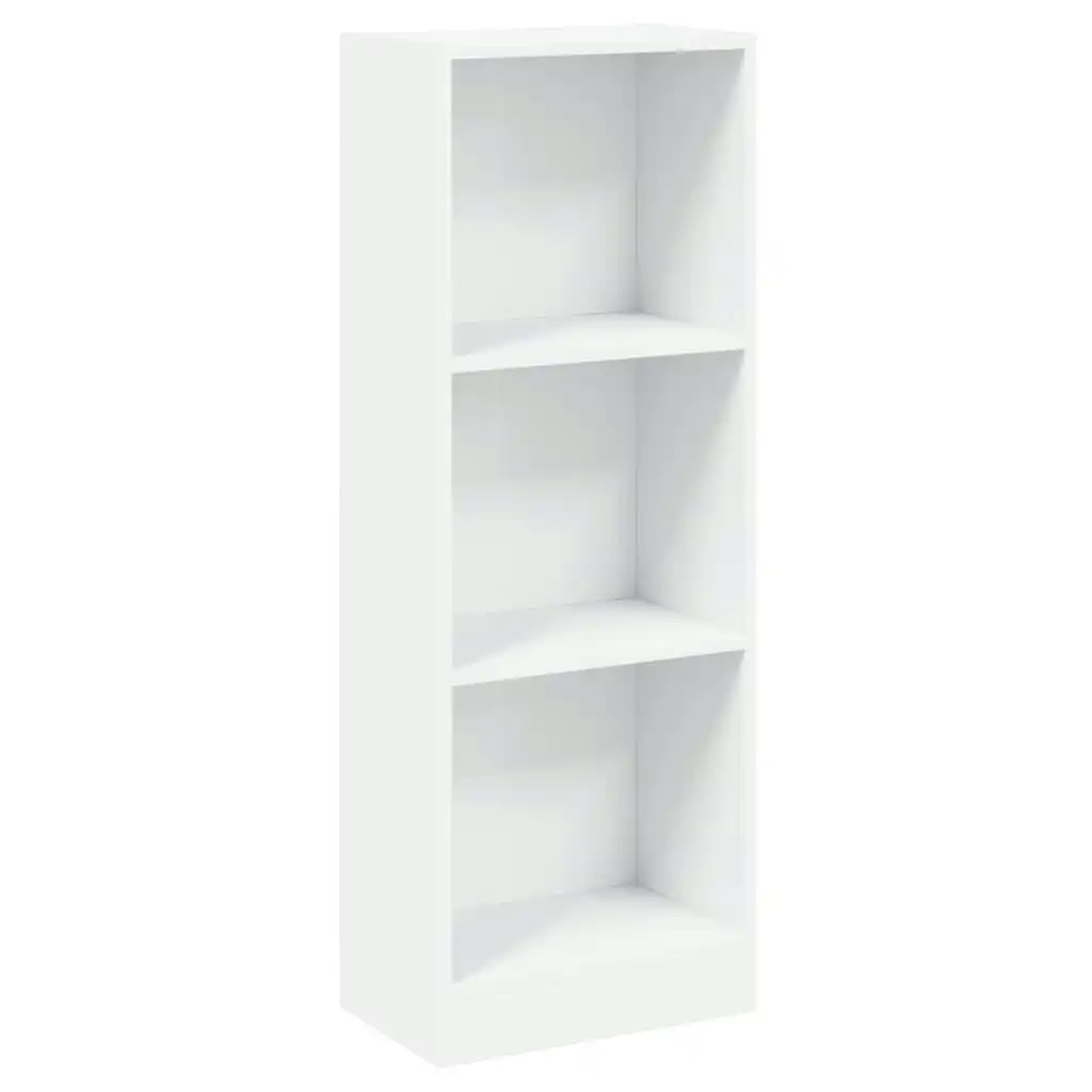 3-Tier Book Cabinet White 40x24x109 cm Engineered Wood 800828