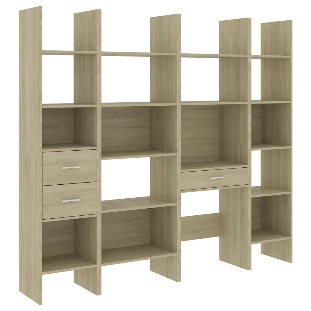 4 Piece Book Cabinet Set Sonoma Oak Engineered Wood 3079595