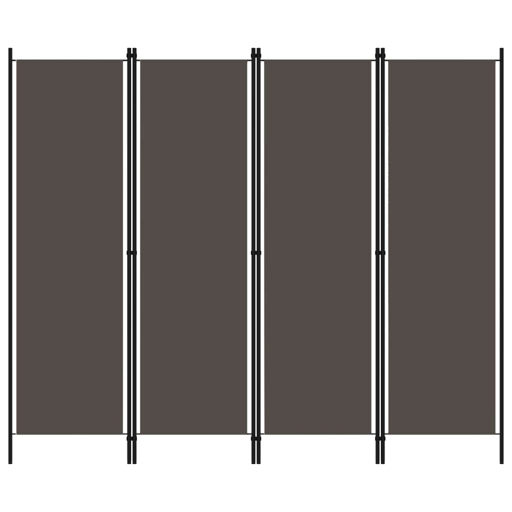 4-Panel Room Divider Anthracite 200x180 cm 320721