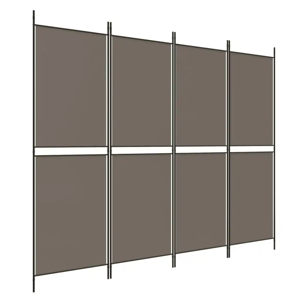 4-Panel Room Divider Anthracite 200x180 cm Fabric 350216