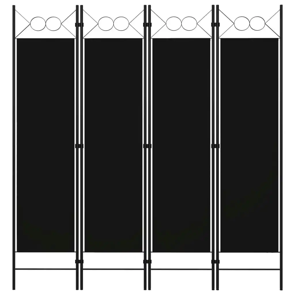 4-Panel Room Divider Black 160x180 cm 320705