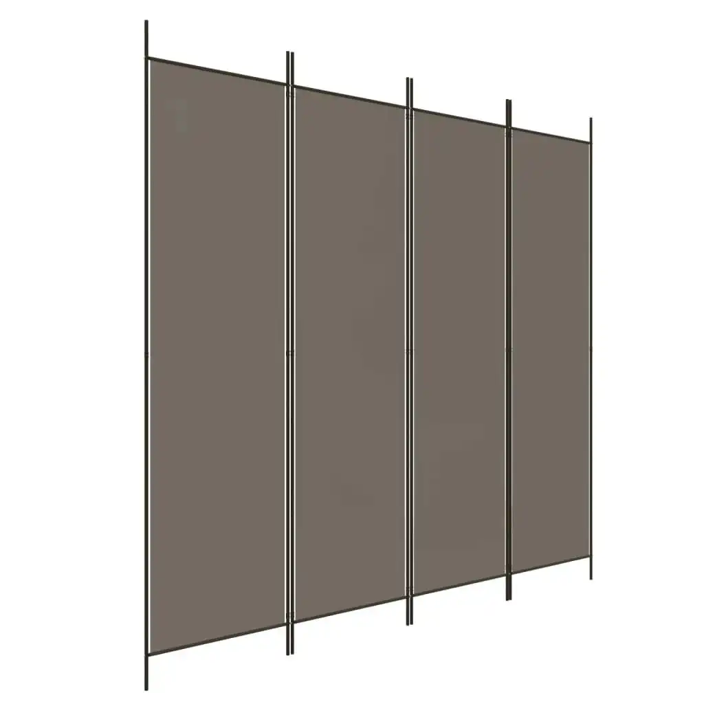 4-Panel Room Divider Anthracite 698x180 cm Fabric 350284