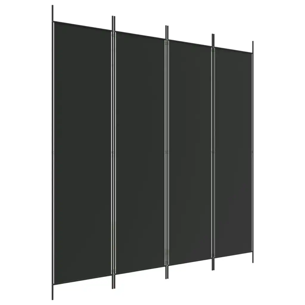 4-Panel Room Divider Black 200x200 cm Fabric 350185