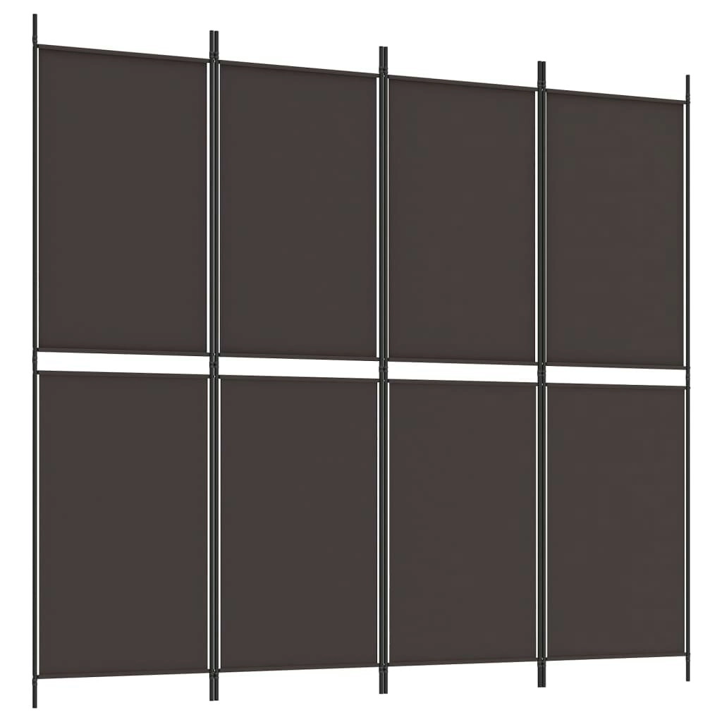 4-Panel Room Divider Brown 200x180 cm Fabric 350215