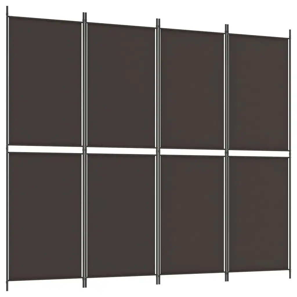 4-Panel Room Divider Brown 200x220 cm Fabric 350247