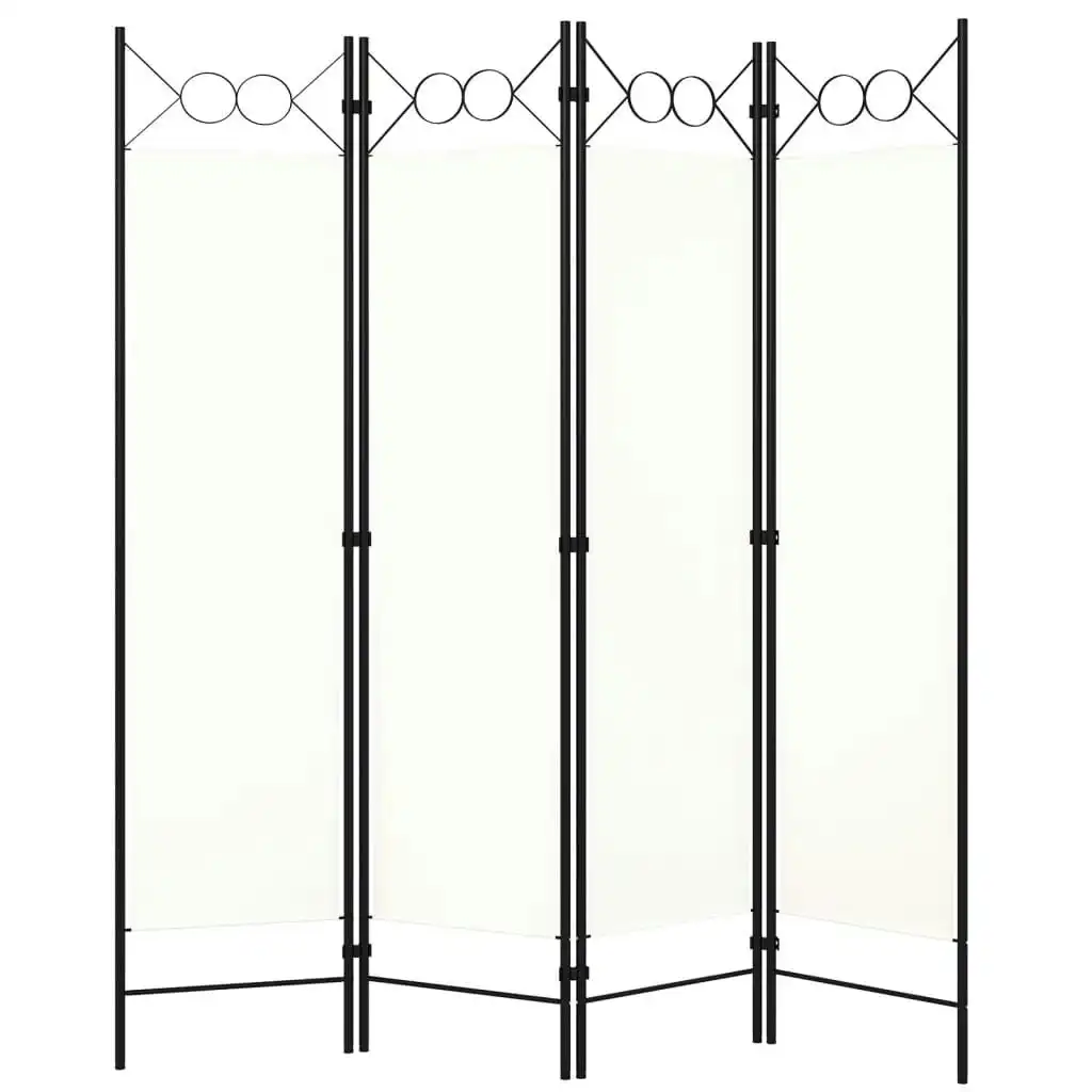 4-Panel Room Divider White 160x180 cm 320706