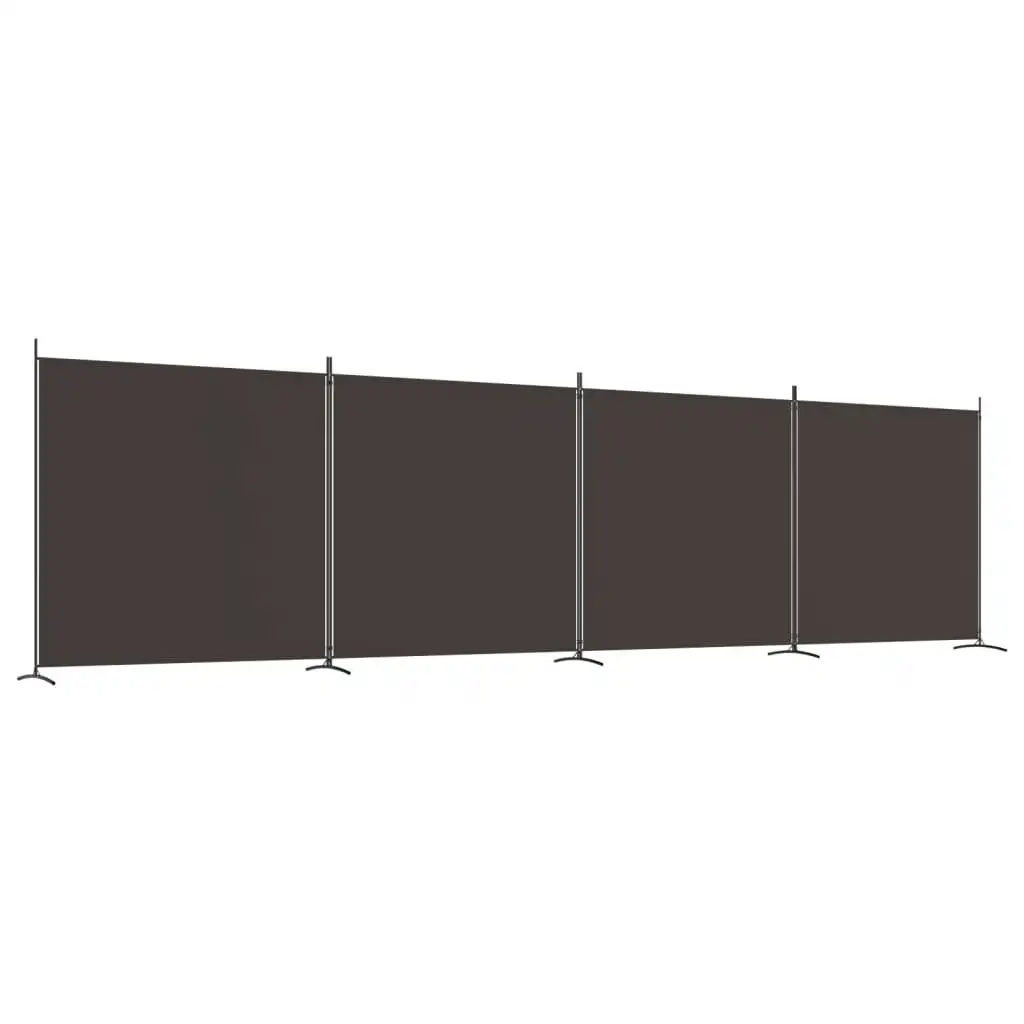 4-Panel Room Divider Brown 698x180 cm Fabric 350283