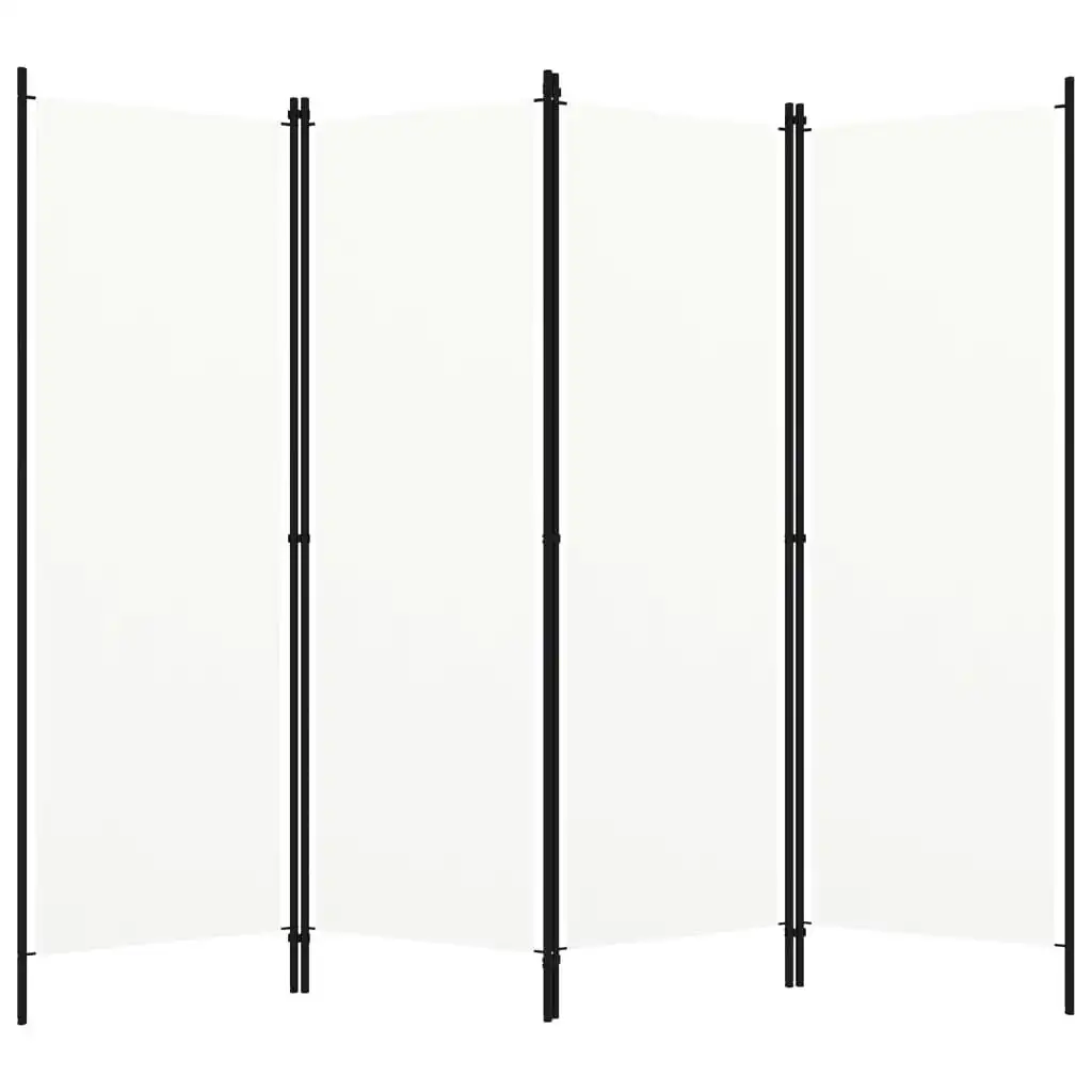 4-Panel Room Divider White 200x180 cm 320719