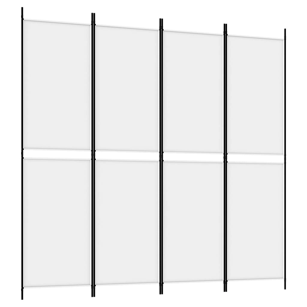 4-Panel Room Divider White 200x200 cm Fabric 350230