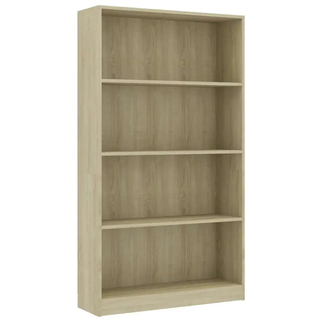 4-Tier Book Cabinet Sonoma Oak 80x24x142 cm Engineered Wood 800912