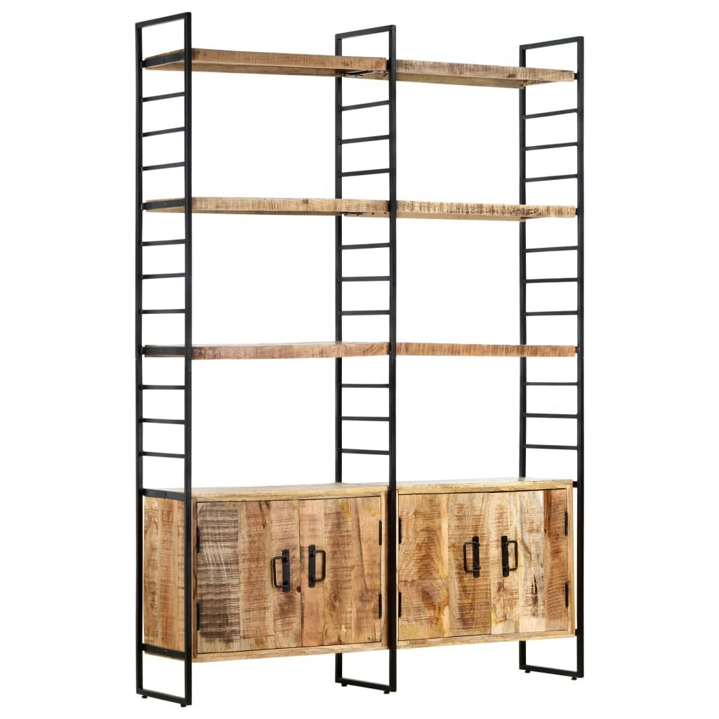 4-Tier Bookcase 124x30x180 cm Rough Mango Wood 284418