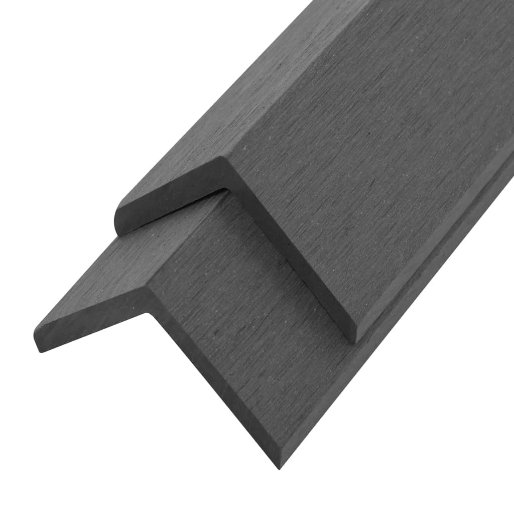 5 pcs Decking Angle Trims WPC 170 cm Grey 45019