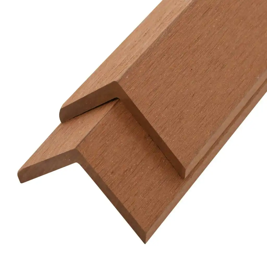 5 pcs Decking Angle Trims WPC 170 cm Light Brown 45018