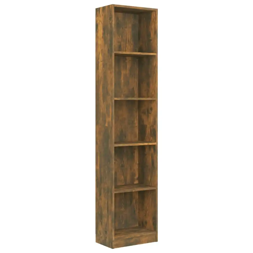 5-Tier Book Cabinet Smoked Oak 40x24x175 cm Engineered Wood 816068