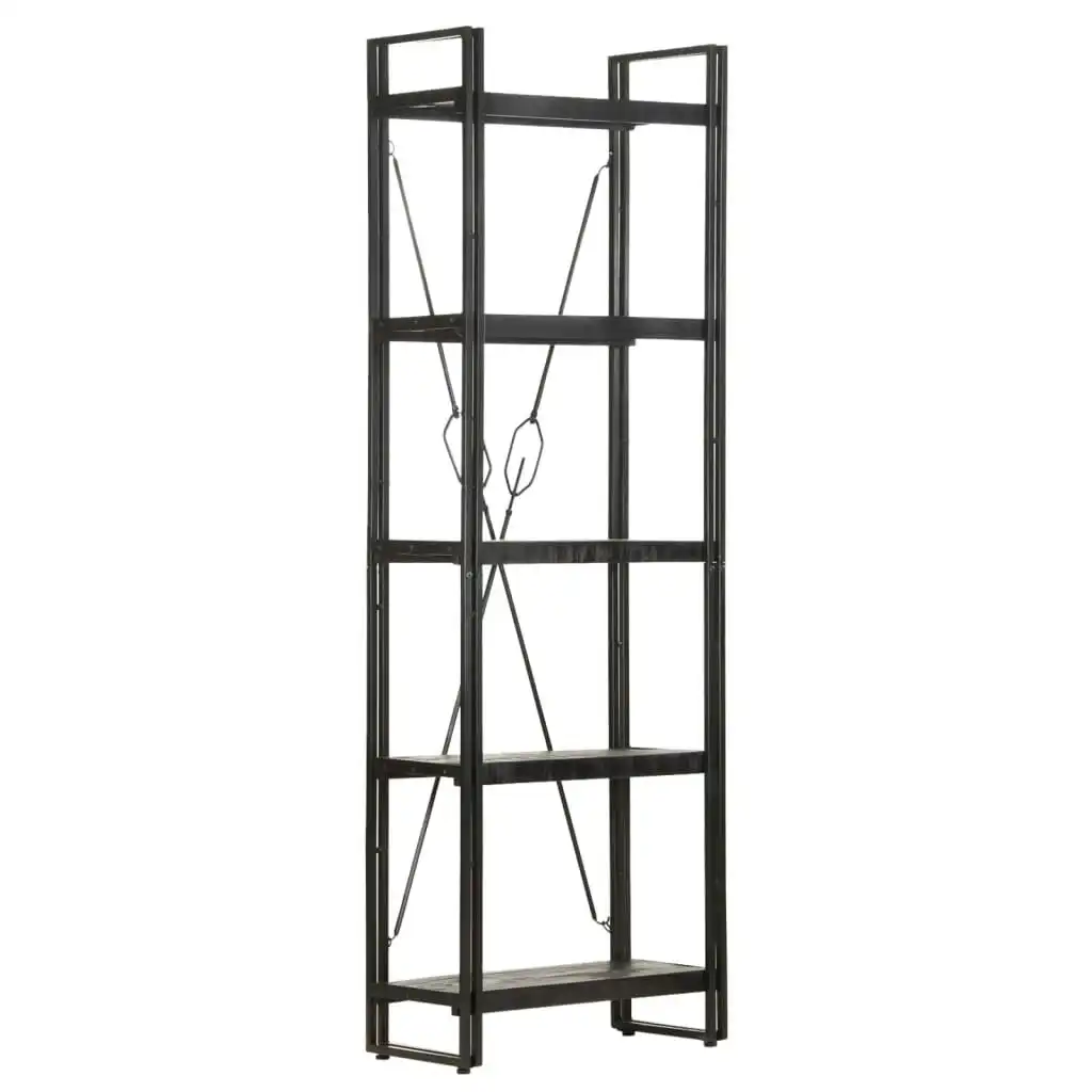 5-Tier Bookcase Black 60x30x180 cm Solid Mango Wood 320623