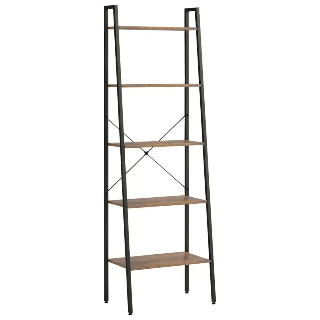 5-Tier Standing Shelf Dark Brown and Black 56x35x174 cm 336368