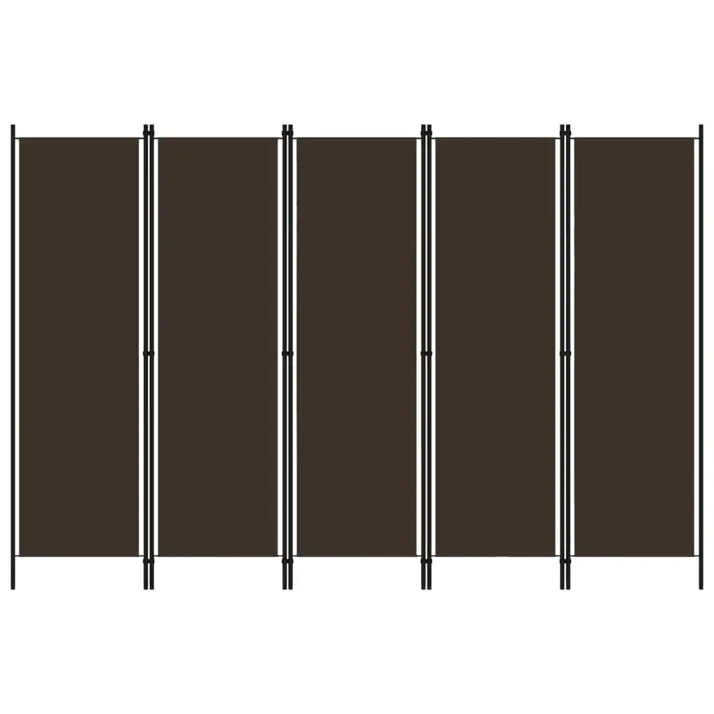 5-Panel Room Divider Brown 250x180 cm 320724