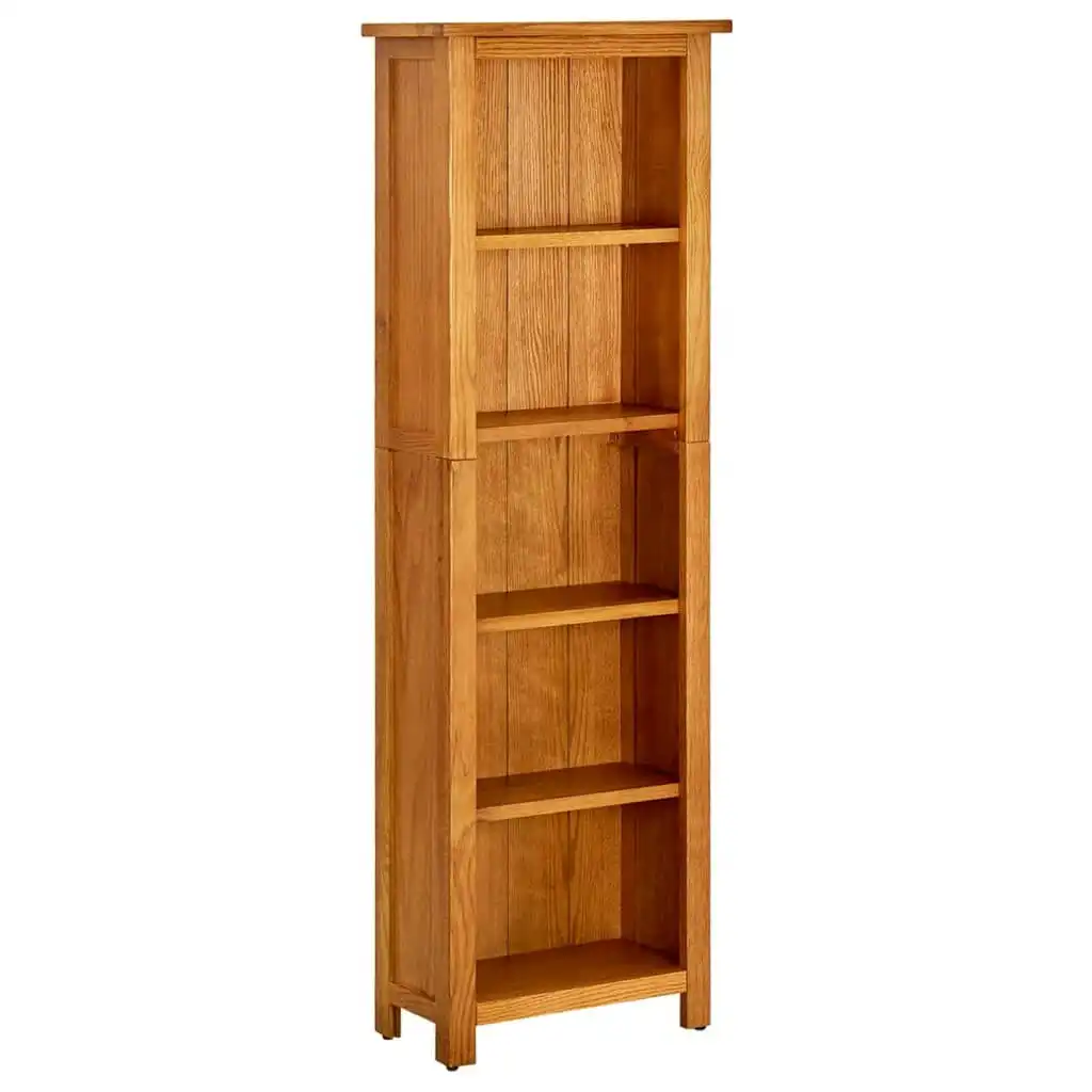 5-Tier Bookcase 45x22x140 cm Solid Oak Wood 331741