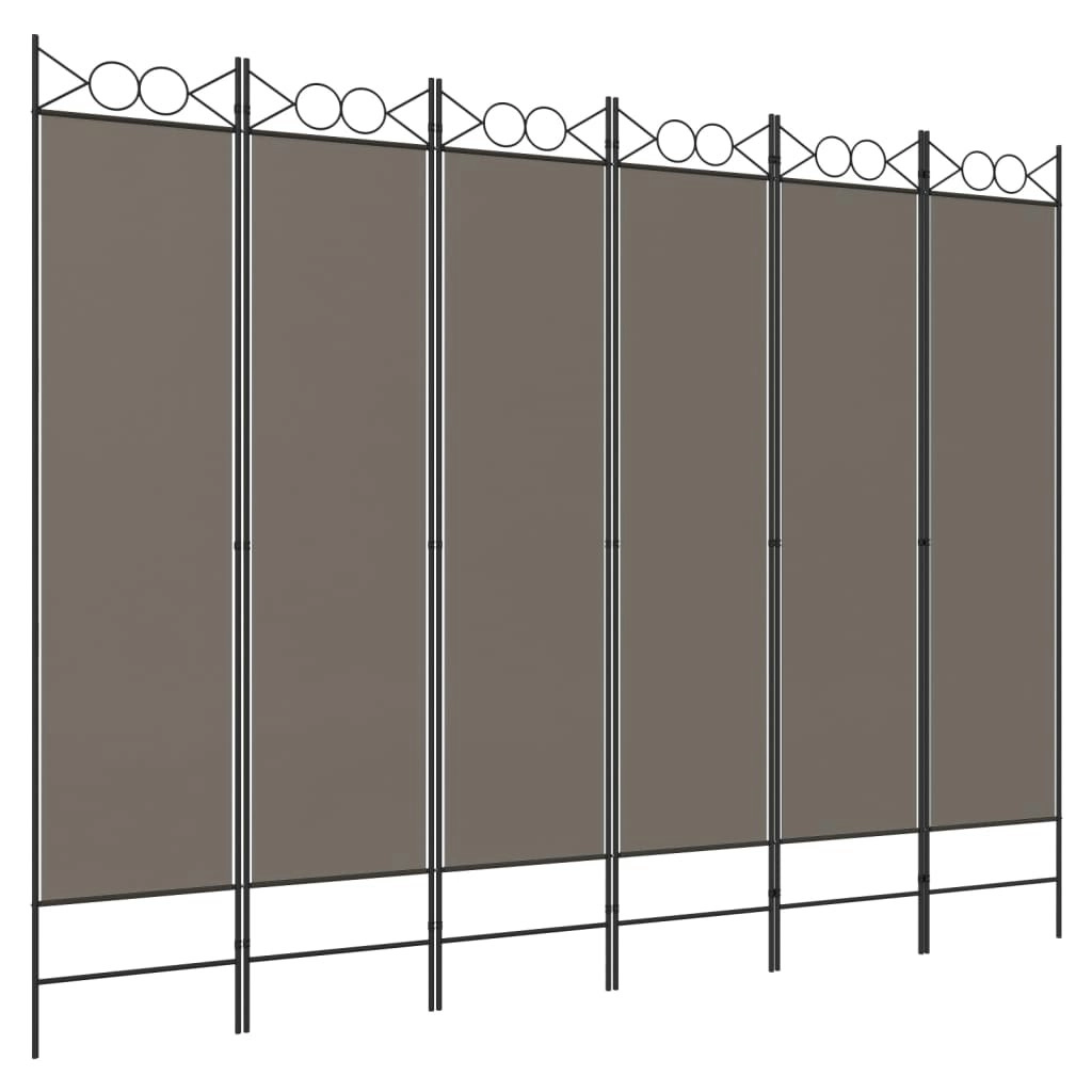 6-Panel Room Divider Anthracite 240x220 cm Fabric 350176