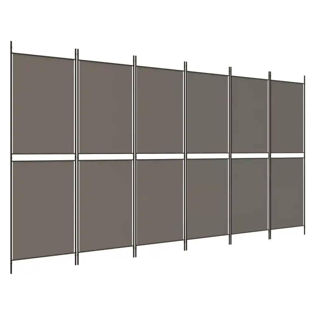 6-Panel Room Divider Anthracite 300x180 cm Fabric 350224