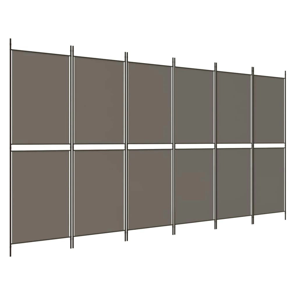 6-Panel Room Divider Anthracite 300x220 cm Fabric 350256