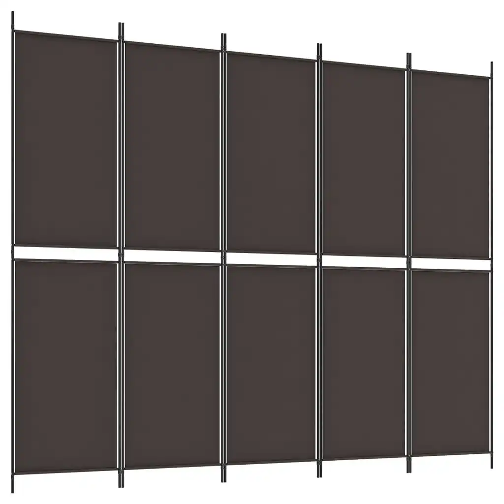 6-Panel Room Divider Brown 300x220 cm Fabric 350255