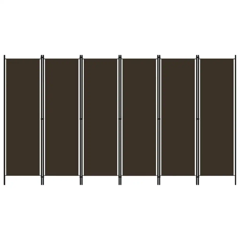 6-Panel Room Divider Brown 300x180 cm 320728