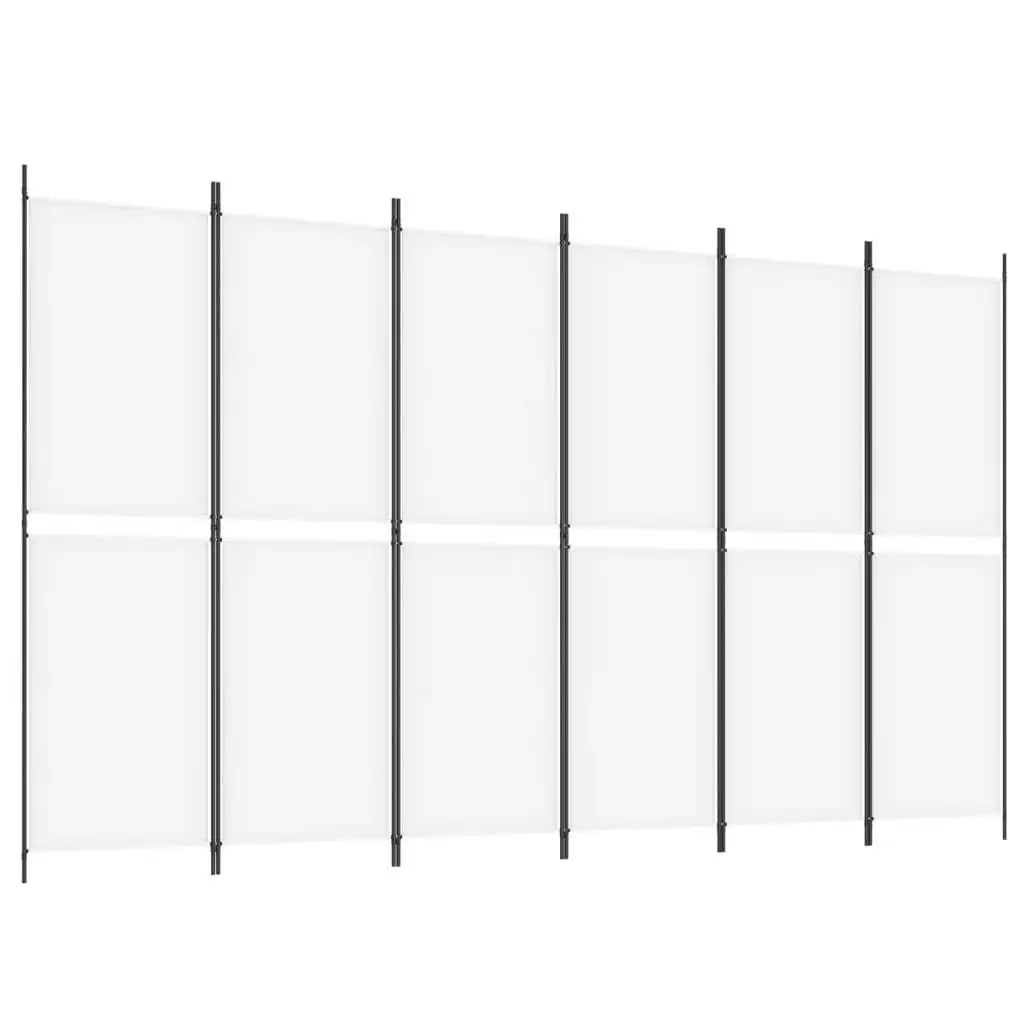 6-Panel Room Divider White 300x180 cm Fabric 350222