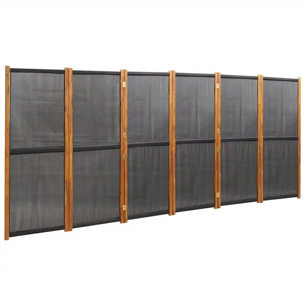 6-Panel Room Divider Black 420x180 cm 319182