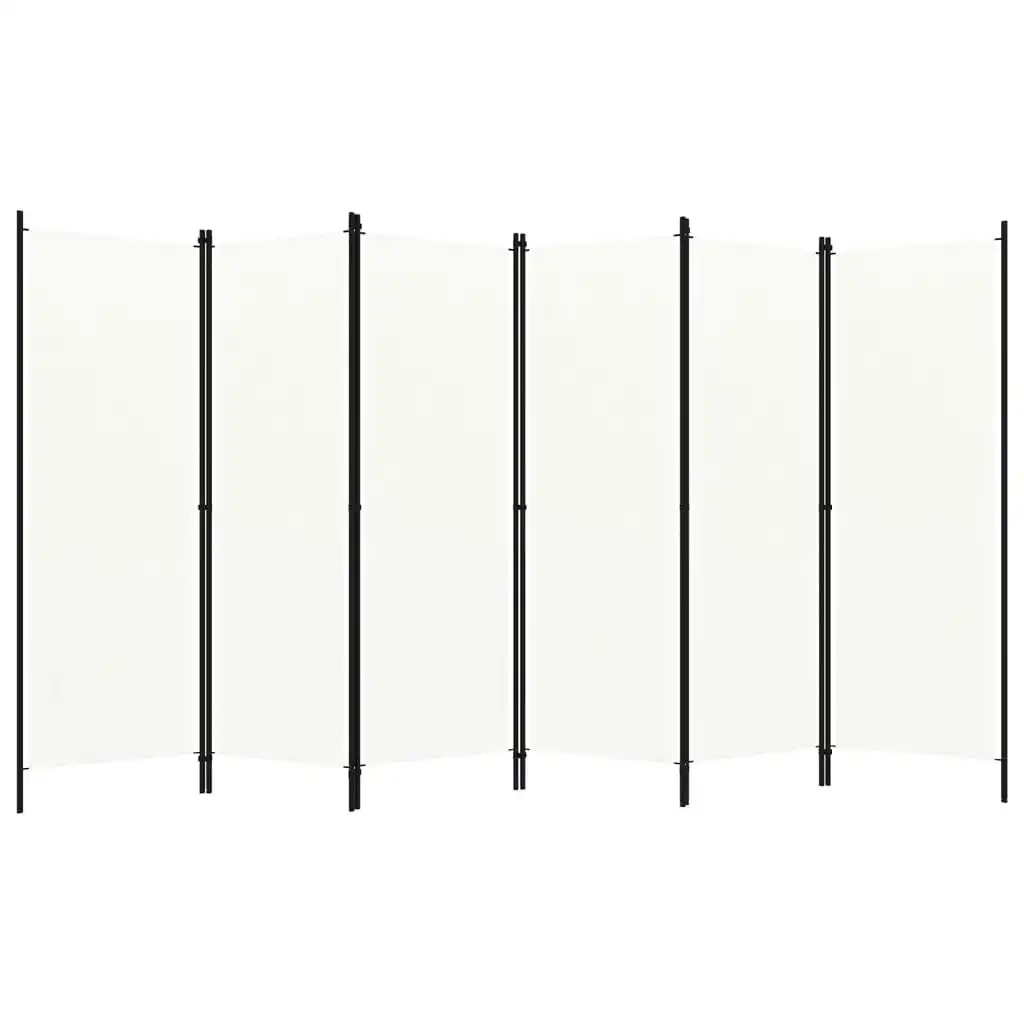 6-Panel Room Divider White 300x180 cm 320727