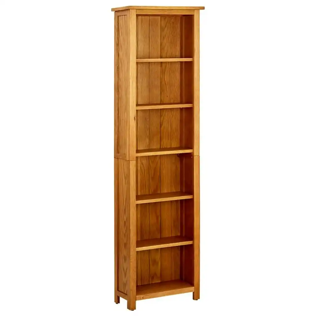 6-Tier Bookcase 52x22x180 cm Solid Oak Wood 331742