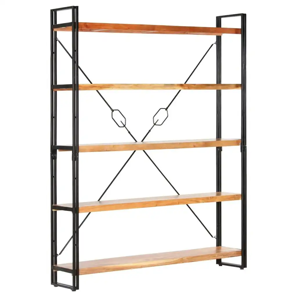 5-Tier Bookcase 140x30x180 cm Solid Acacia Wood 286586