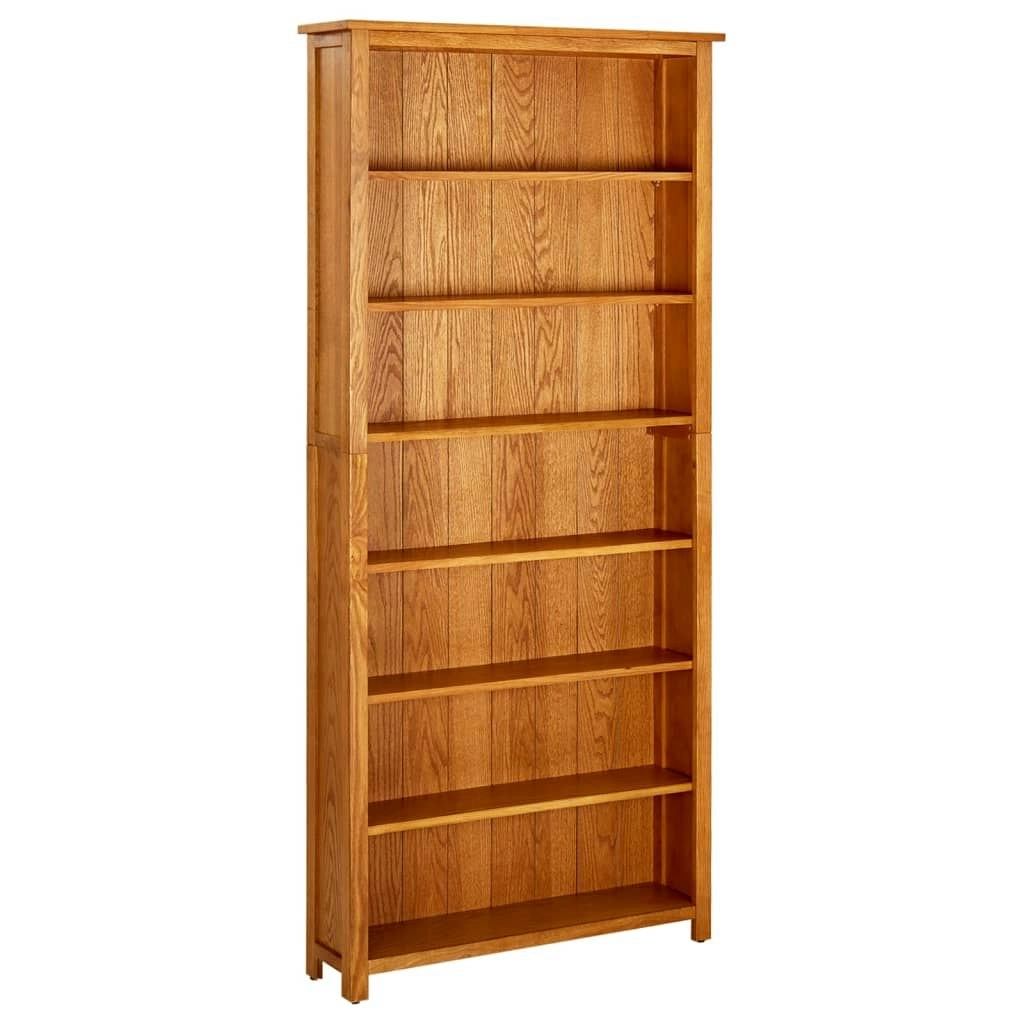 7-Tier Bookcase 90x22.5x200 cm Solid Oak Wood 288475