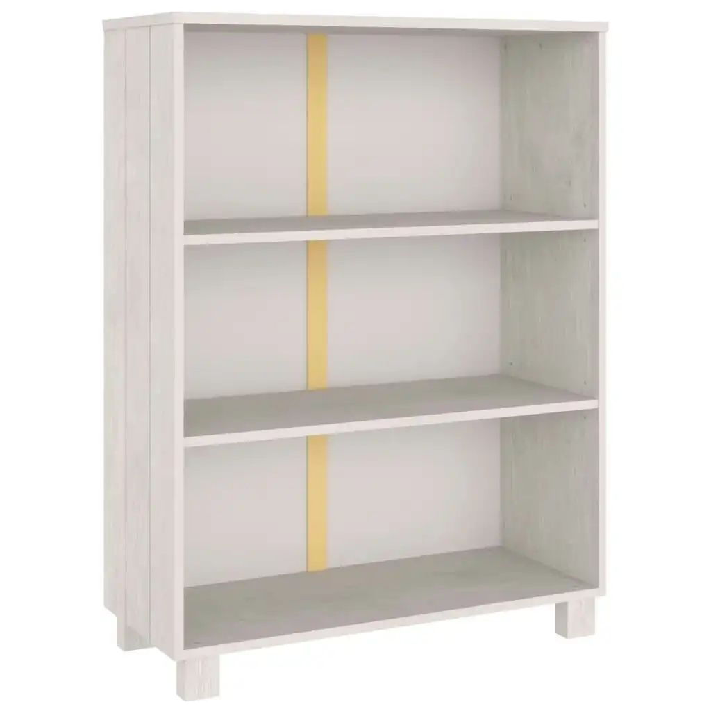 Book Cabinet "HAMAR" White  85x35x112 cm Solid Wood Pine 340485