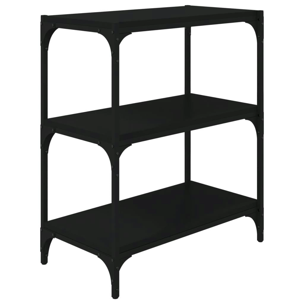 Book Cabinet Black 60x33x70.5 cm Engineered Wood and Steel 819322