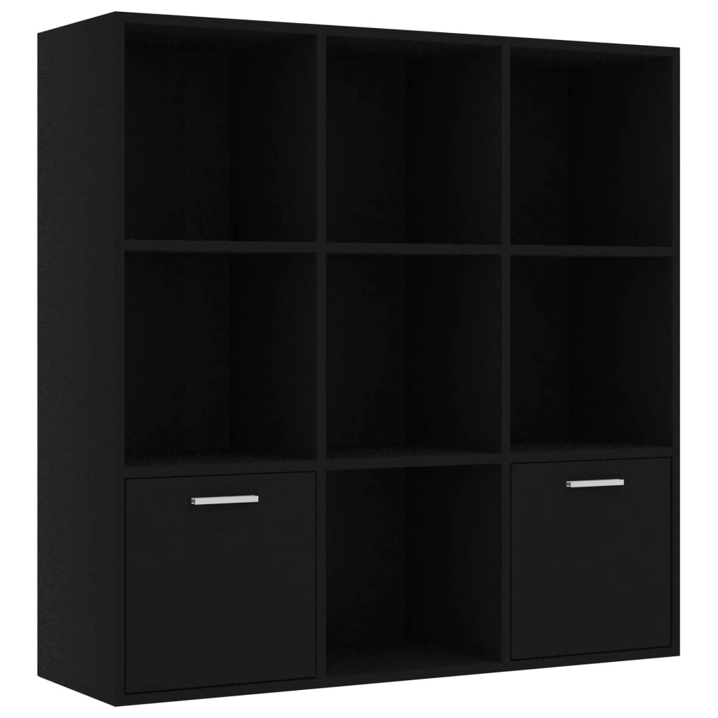 Book Cabinet Black 98x30x98 cm Engineered Wood 801117